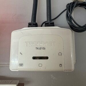 TRENDnet TK-215i 2-Port USB KVM Switch with Audio and Remote Switch White